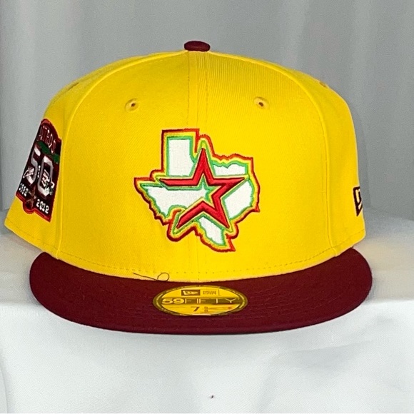 New 7 5/8 Houston Astros New Era 5950 Cooperstown Fitted Baseball Hat Cap - Picture 2 of 3